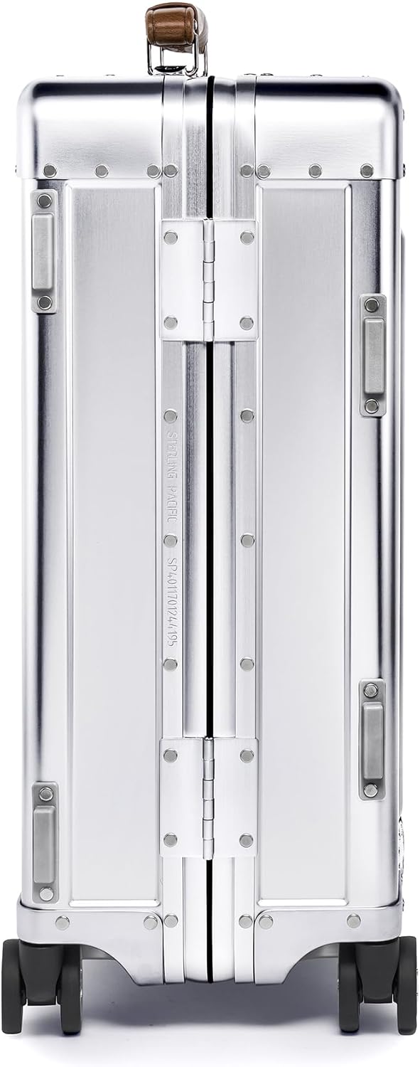 Sterling Pacific 40L Cabin Travel Case – Full Aluminum Four Wheel Carry On Luggage, Italian Leather Handles - Image 4