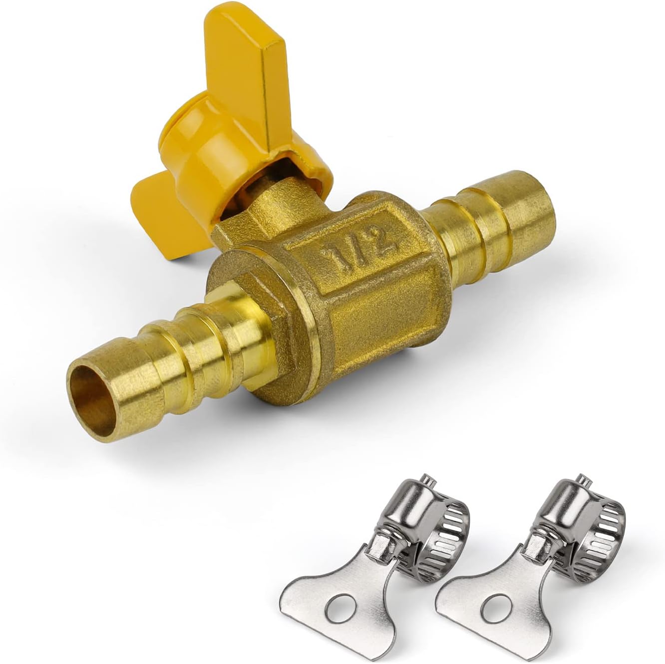 2 Pieces Ball Valve, DEANKEJI 1319 mm Pipe Clamps Fuel Line