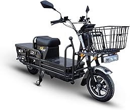 EOX E5 Plus Low Speed Electric Loader Scooter Non RTO, 400Kg Weight Capacity, Black with Portable Lithium Battery & Charger