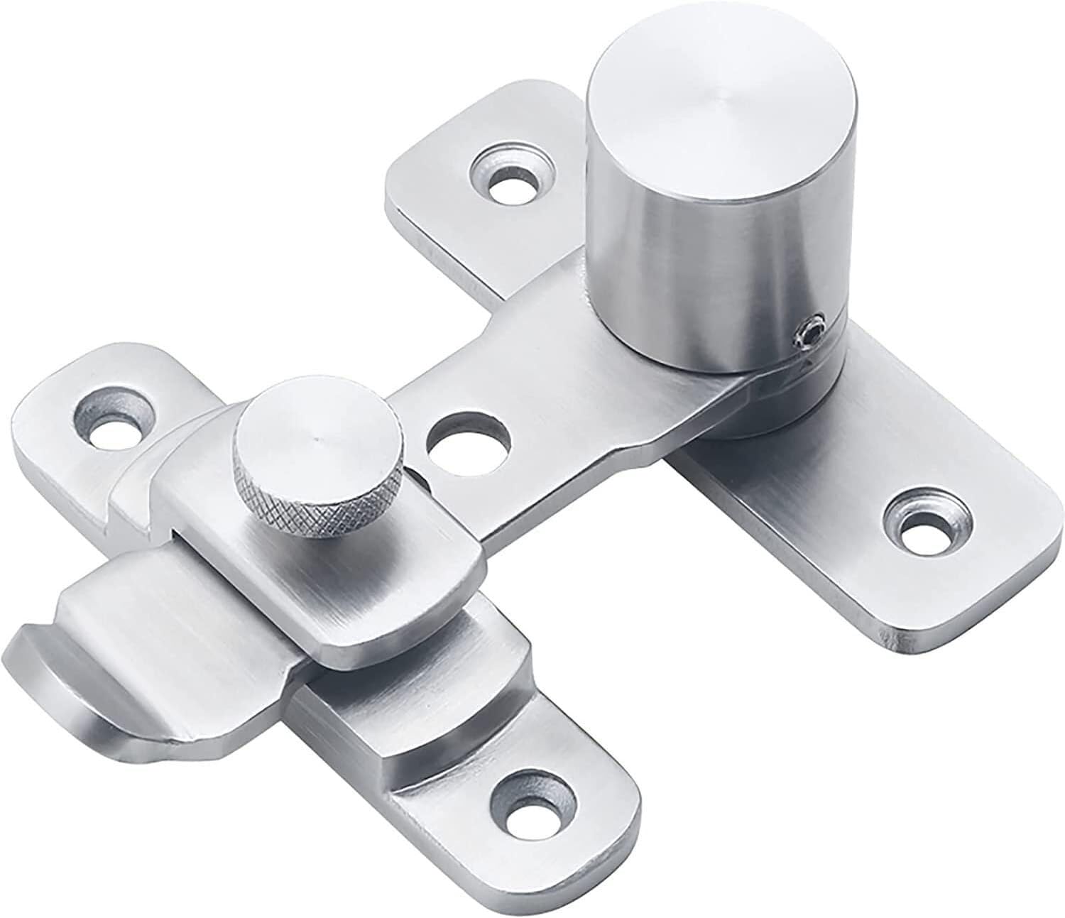 Kuayeocf Brushed Silver Latch， Latch，Bolt Lock Gate Bolt Stainless Steel Door Lock, Latch, Suitable For Barn, Household, Bathroom, Adjustable Height
