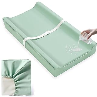 Vegan Leather Baby Changing Pad Cover, Waterproof Wipeable 32x16 (Green). | Soft Diaper Changing Mat Cover.Fits Standard Changing Pads with Dimensions of 32" x 16" - Amazon product rated Grade A