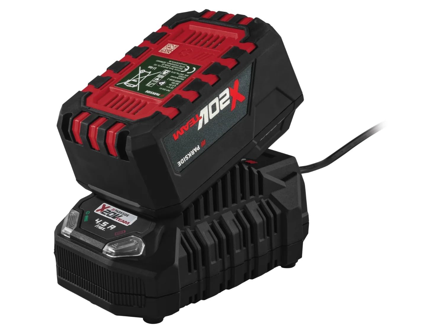 PARKSIDE Batterie 20 V 4 Ah / 4 Ah PAP 204 A1 avec chargeur PLG 20 C3 4,5 Ah / 4,5 Ah