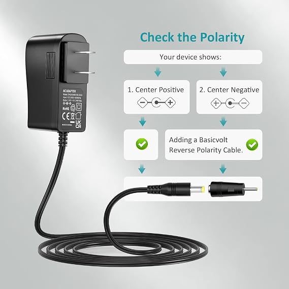 24V 1A Power Supply DC 24V Power Cord 24 Volt 1 Amp 0.75A 0.7A 0.65A 0.6A 0.5A Universal AC Adapter Wall Charger Transformer with 10 Tips Plugs for Ride On Toys Massage Gun LED Strip Lights