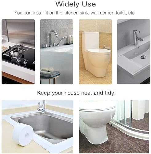 Raguso 3 Farben 3,2 m Länge Selbstklebendes Bad und Wanddichtungsstreifen Waschbecken Becken Randverkleidung Küche Neue Gasherd Badewanne Badezimmer Toilette Küche Dichtungsband PVC(38mm*3.2M-Weiß)