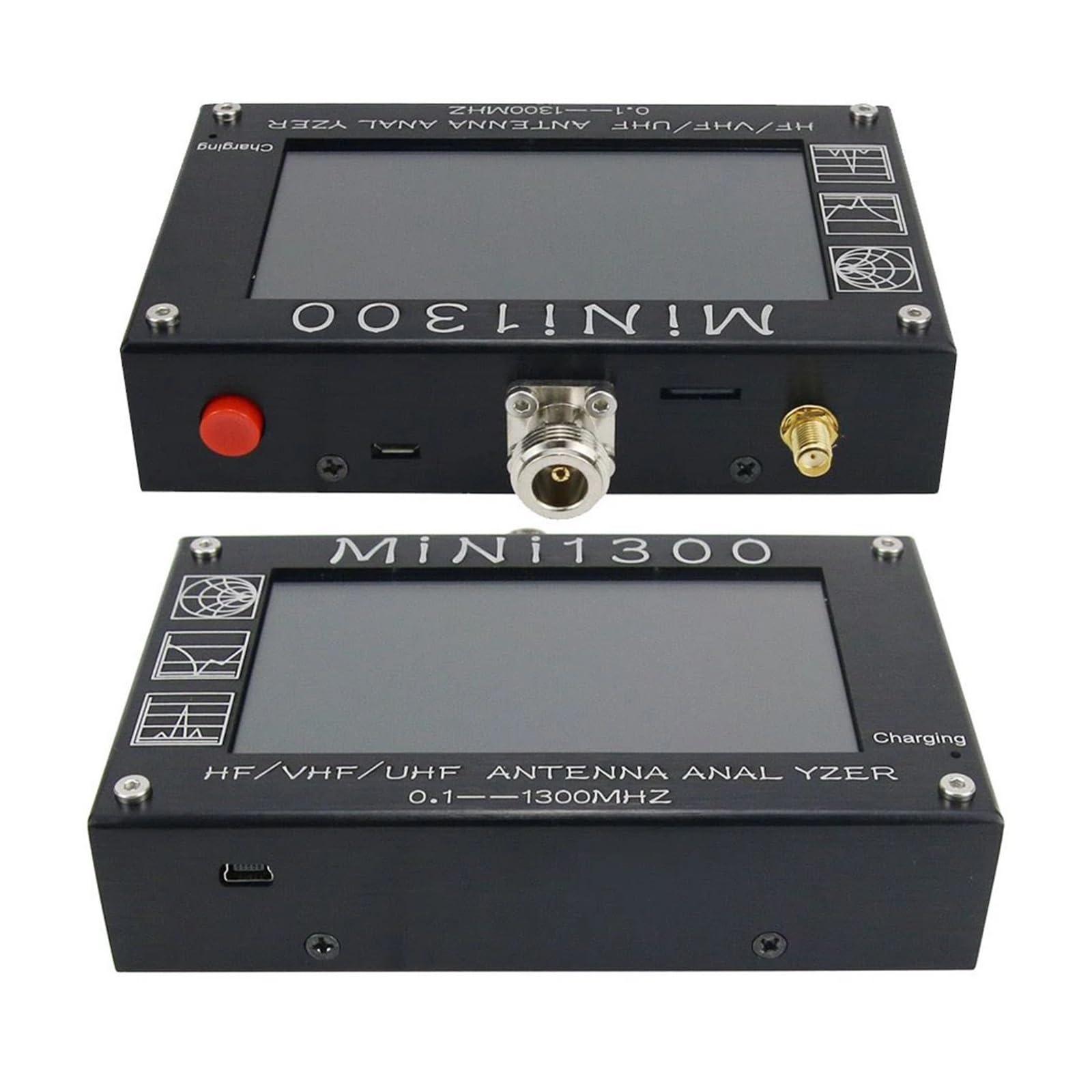 Spektrumanalysator, Mini1300 0,1-1300 MHz HF VHF UHF Antennenanalysator Vektornetzwerkanalysator SWR-Meter Frequenz-Sweep RF-Radio-Multimeter
