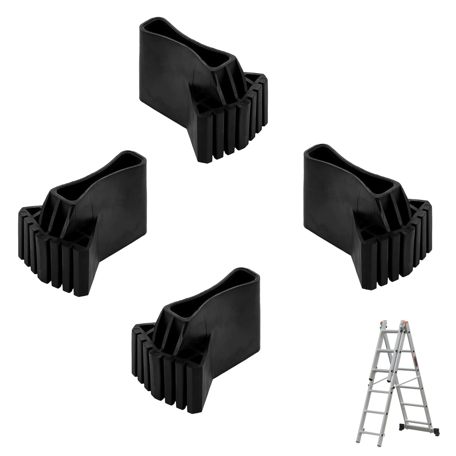4 Piedini Antiscivolo Per Scale - Gomma Di Ricambio Per Scale Pieghevoli Ed Estensibili