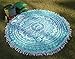 RAJRANG BRINGING RAJASTHAN TO YOU Tapestry Wall Hanging - Cute Hippie Mandala Tapiz Queen Size Cotton Bedding Bohemian Boho Bedspread Wandteppich (Round, Sea Green)