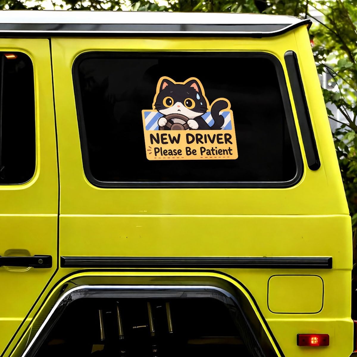 (3pcs-5in) Cute Cat New Driver Sticker Novice Car Decal Stickers 5 Lovely image 3
