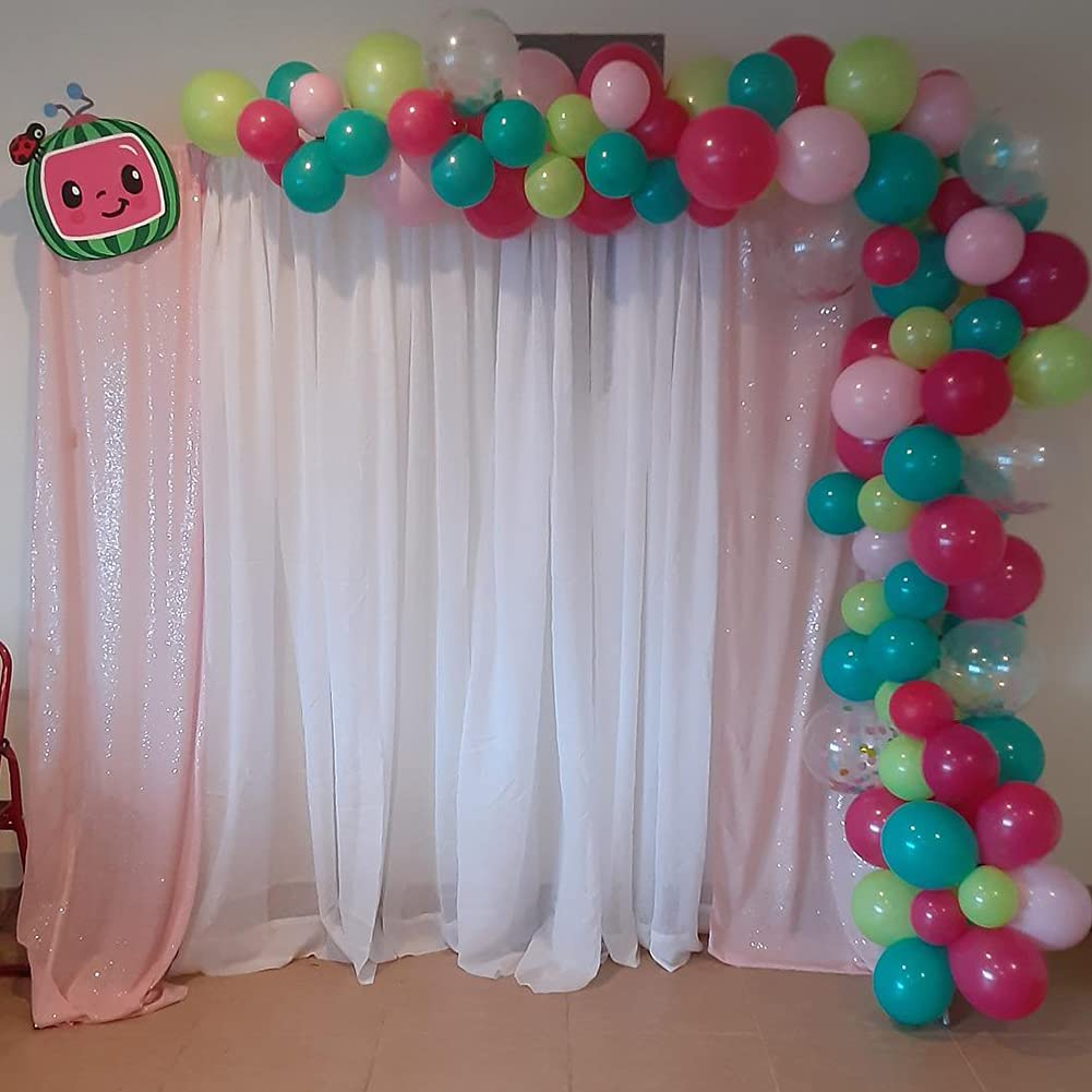 SquarePie Zasłona cekinowa 52 x 200 cm różowa 2 szt. tło błyszczące wesele walentynki dekoracja imprezowa