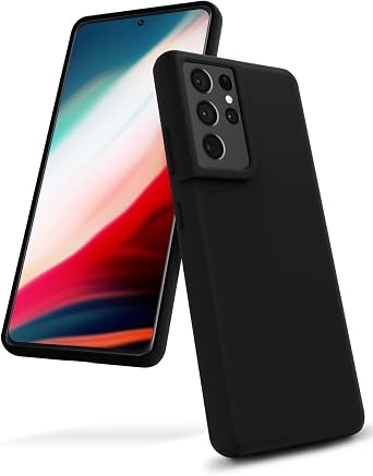 GOOSPERY Liquid Silicone Compatible with Samsung Galaxy S21 Ultra Case, Silky-Soft Touch Full Body Protection Shockproof Cover Case with Soft Microfiber Lining-Black