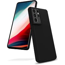 GOOSPERY Liquid Silicone Compatible with Samsung Galaxy S21 Ultra Case, Silky-Soft Touch Full Body Protection Shockproof Cover Case with Soft Microfiber Lining-Black