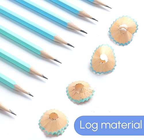 Miniatura 3 de M&G 50 lápices hexagonales de colores para niños, lápices azules 2B, lápices de madera de grafito con escritura suave para la escuela, suministros