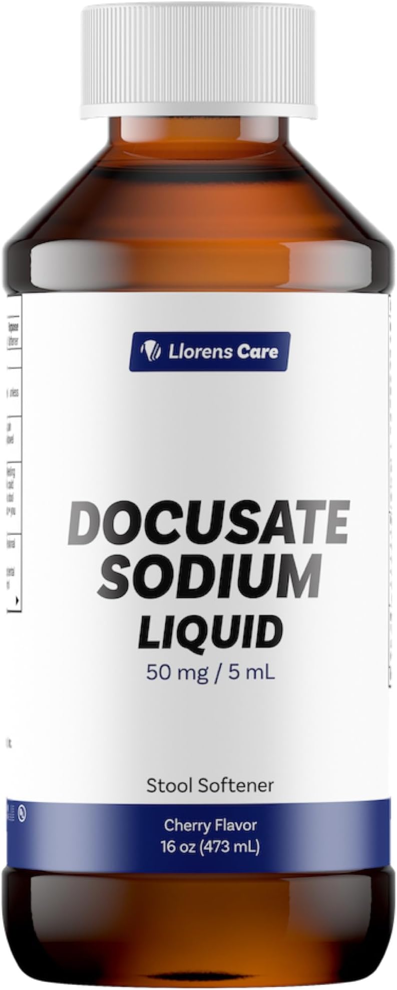 Docusate Sodium, Stool Softener by Llorens Care 50 mg. 5 mL per dose. Alleviate Constipation & Provide Relief. Compared to Senokot. Made in The USA
