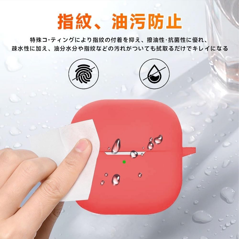 Dl3 Mobilak Compatible with Huawei FreeClip 2 Case Cover, Soft Silicone Shockproof Protective Skin Case for Huawei Free Clip Wireless Earbuds with Carabiner, Front LED Visible (Red)