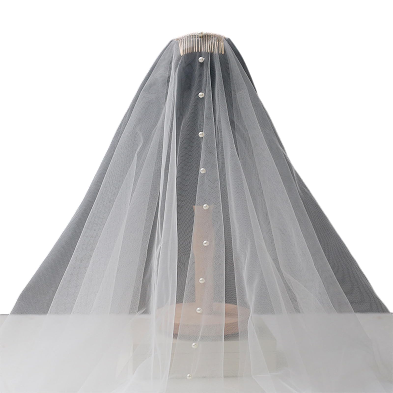 Velo da Sposa Sposa Semplice Foulard in Tulle Perle Corto Addio al Nubilato Addio al Nubilato Velo da Sposa Sciarpa per Addio al Nubilato