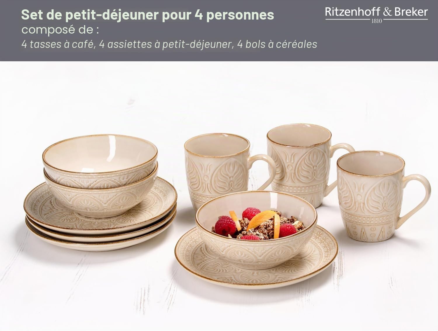 Service de petit-déjeuner Omara 12 pièces