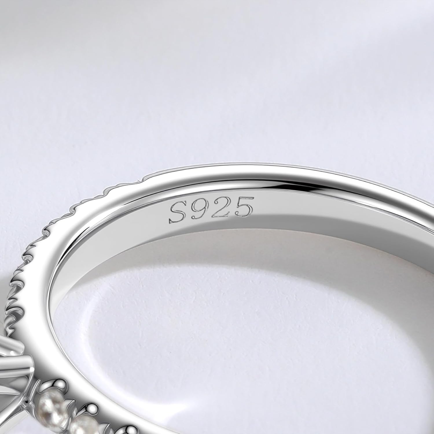 AURALUME Lab Grown Diamond Engagement Ring 1 CT Main Stone 2mm 0.56cttw Side Stone D Color VVS Clarity 4 Prong Solitaire S925 Sterling Silver Promise Anniversary Wedding Rings for Women