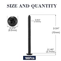 Vista 52 de Tornillo de madera #7 x 3/4 pulgadas, 100 unidades, 18-8 (304), cabeza de acero inoxidable, tornillos autorroscantes rápidos para paneles de yeso