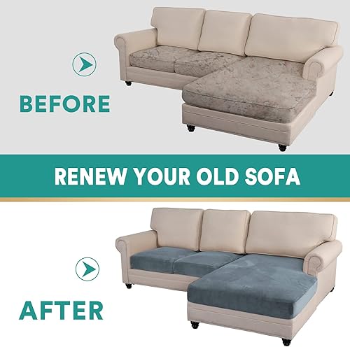 Miniatura 4 de Funda para sofá modular en forma de L, 3 piezas, funda para sofá seccional, fundas de terciopelo para sofá seccional, funda de diván para sofá,