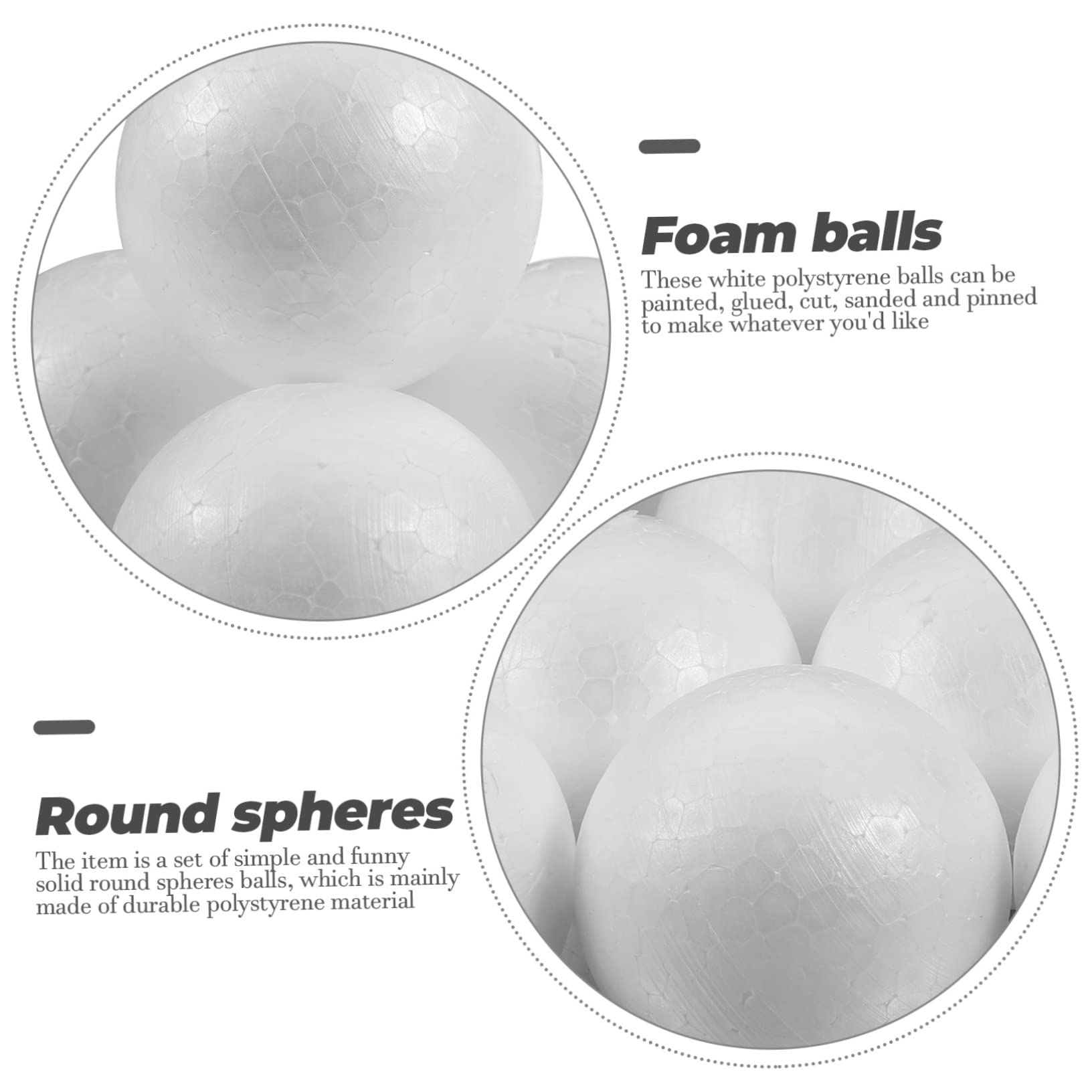 100 Boules En Mousse Solide - 4 Cm - Blanc - Pour DIY, Décorations Mariage, Noël, Fêtes