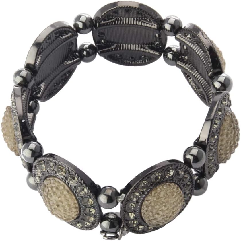 AL JABEREquilibrium Black Metal Bracelet Womens Fashion Jewelry
