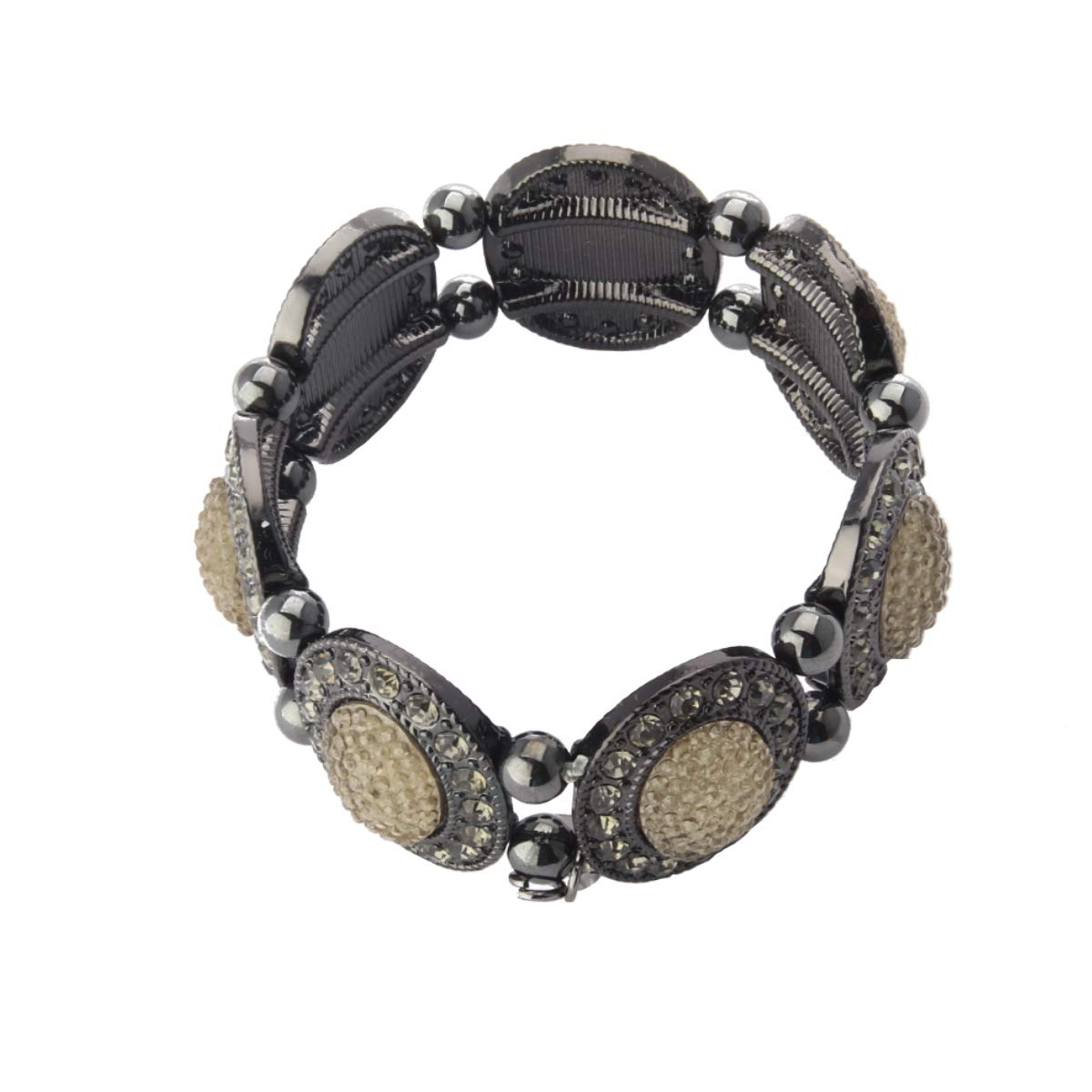 AL JABEREquilibrium Black Metal Bracelet Womens Fashion Jewelry
