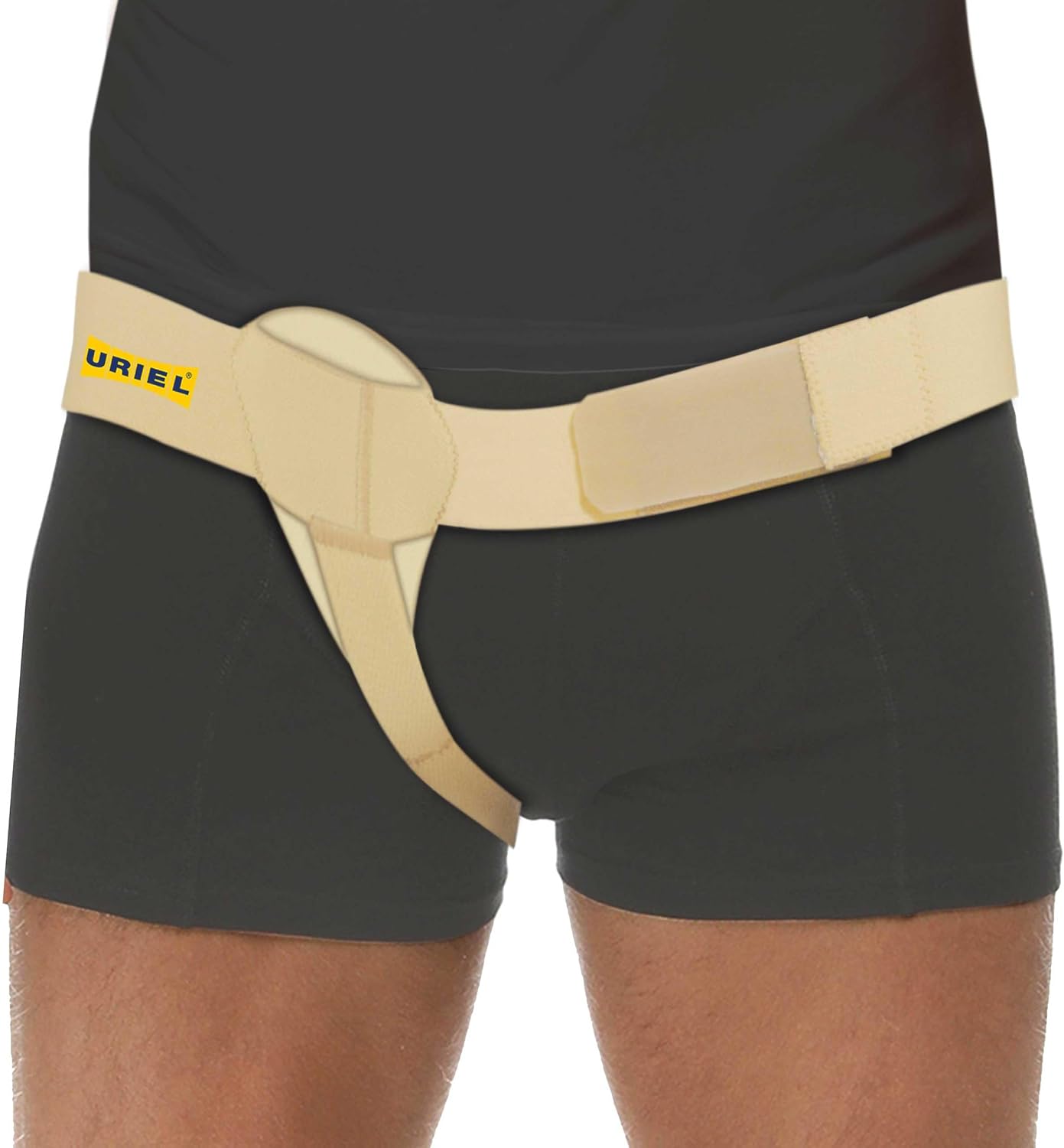 URIEL Hernia Belts for Men I Fits Right Side I Inguinal Hernia Belt for Men I Hernia Support I Pre & Post Surgery Hernia Truss I Adjustable Waist Strap with Compression Pad I Cream, XL Size
