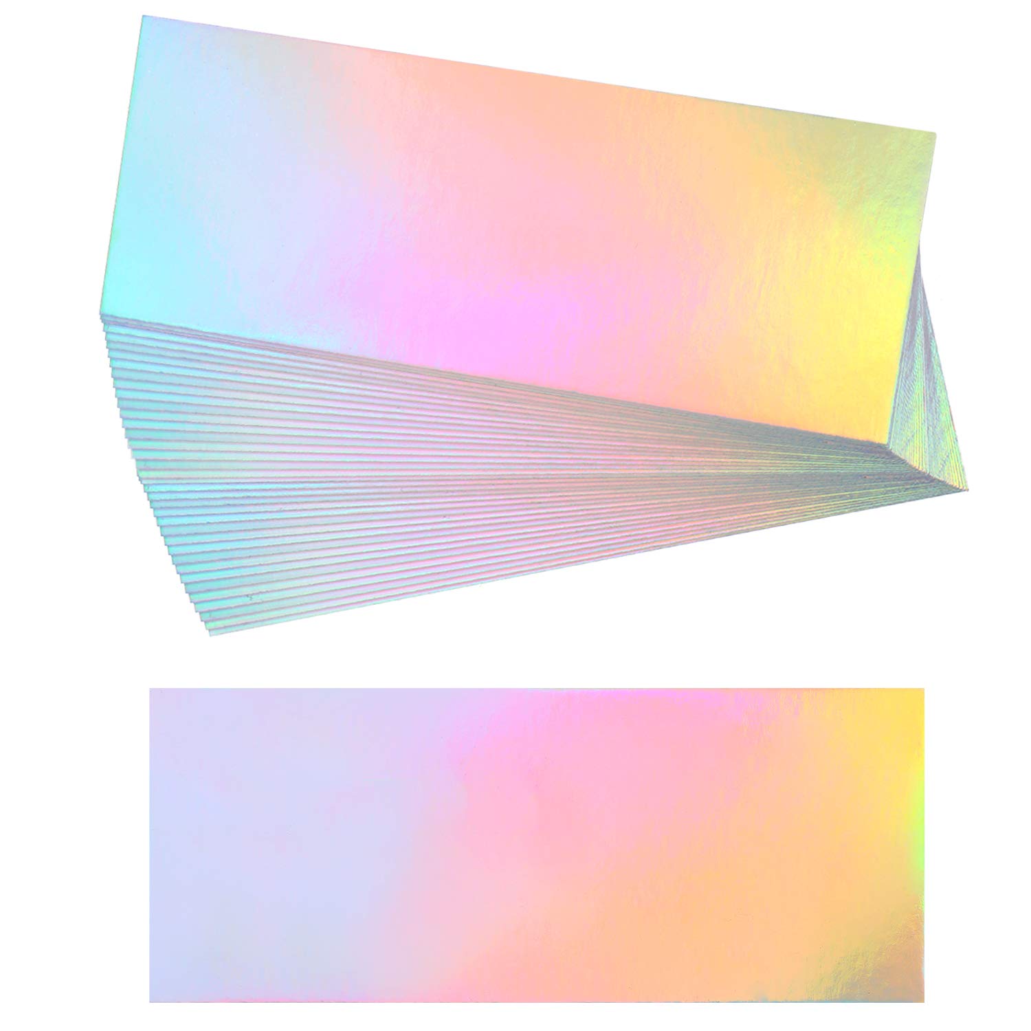 50 Pieces Eyelashes Box Internal Glitter Background Paper Rectangle Glitter Cardstock for Sliding Cases False Eyelashes Storage Box Lashes Case Holder Makeup Cosmetic Container (Holographic)