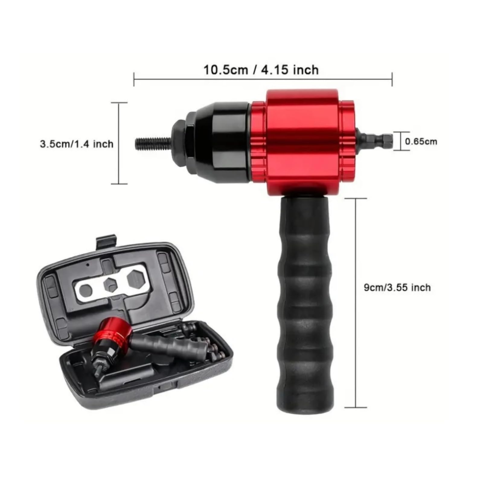 Pistola Remachadora Taladro Agarre Estriado Herramienta Remachadora Tuercas Instalador Tuercas Remachables Hexagonal para Láminas Metálicas