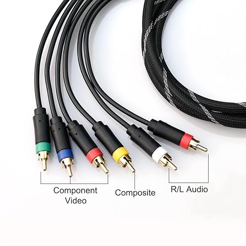 Miniatura 2 de Bealuffe Cable de audio y video componente para PS2, PS3, PS3, delgado, HD Multi Out, RCA de audio y vídeo para Sony Playstation PS3 (6 pies)