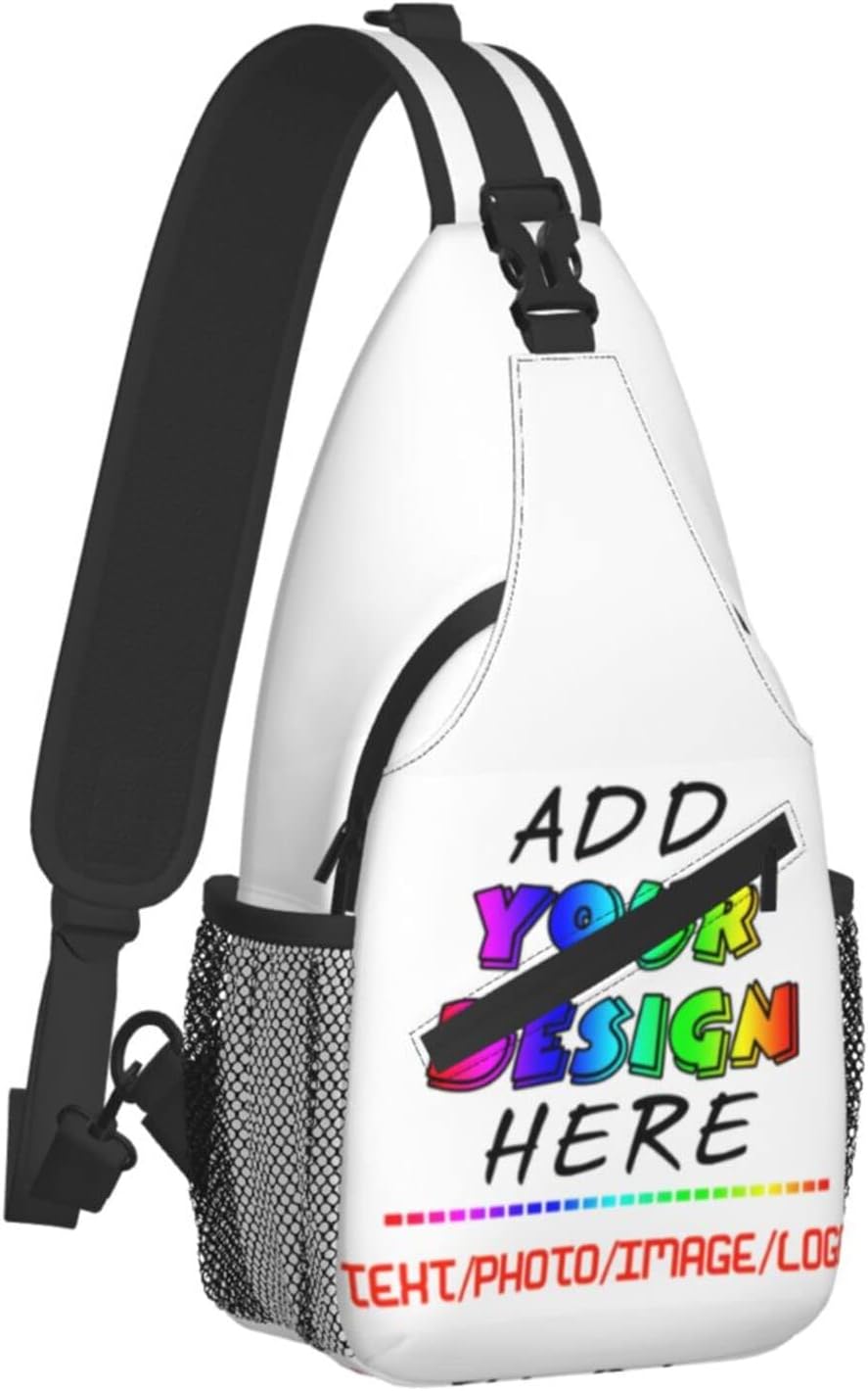 Custom Sling Backpack Personalized Crossbody Sling Bags Leisure Sports Outdoor Custom Bag For Men Backpack Optional Color Add Your Name Logo Text or Image Here - Image 2