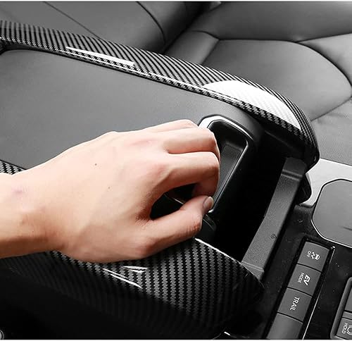 Miniatura 5 de LEXLEY Cubierta de caja de reposabrazos estilo fibra de carbono, protector de tapa de consola central, accesorios interiores, ajuste ABS para Toyota