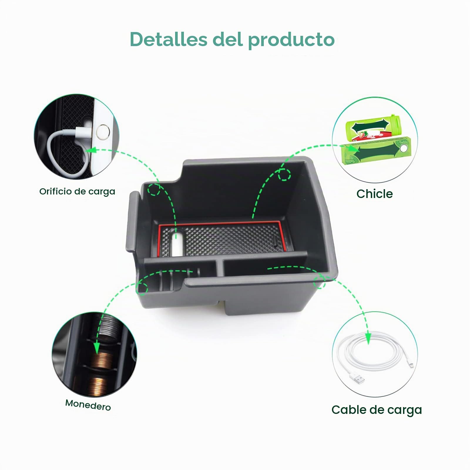 GAFAT Compatible con Renault Arkana 2025 2026-2021 Caja de Almacenamiento Reposabrazos, Arkana RS Line Organizador Consola Centrale, Arkana Accesorios (Rojo)