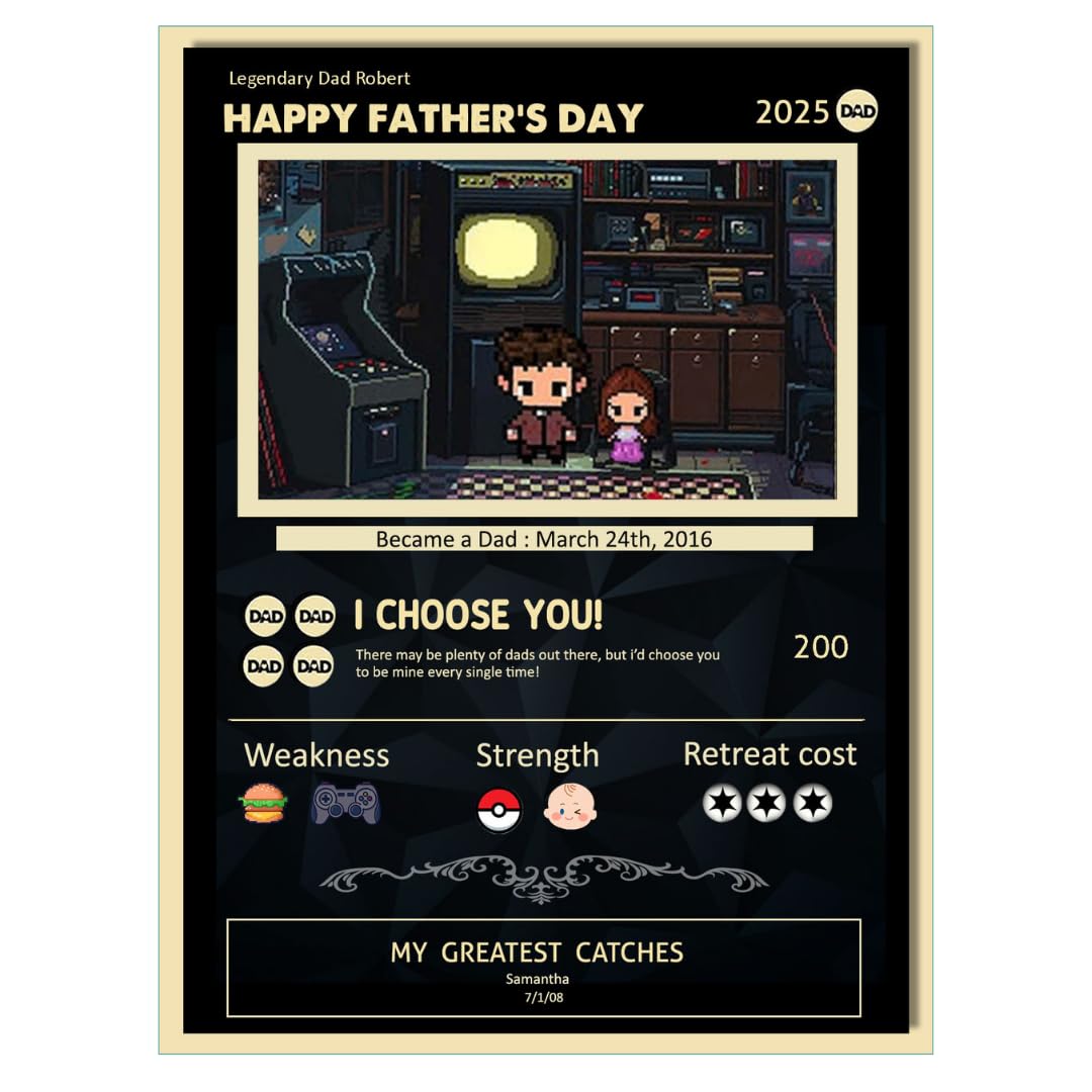 Amazon.com: Nestura Metal Customized Fathers Card with Photo | Thoughtful Dad  Card Custom