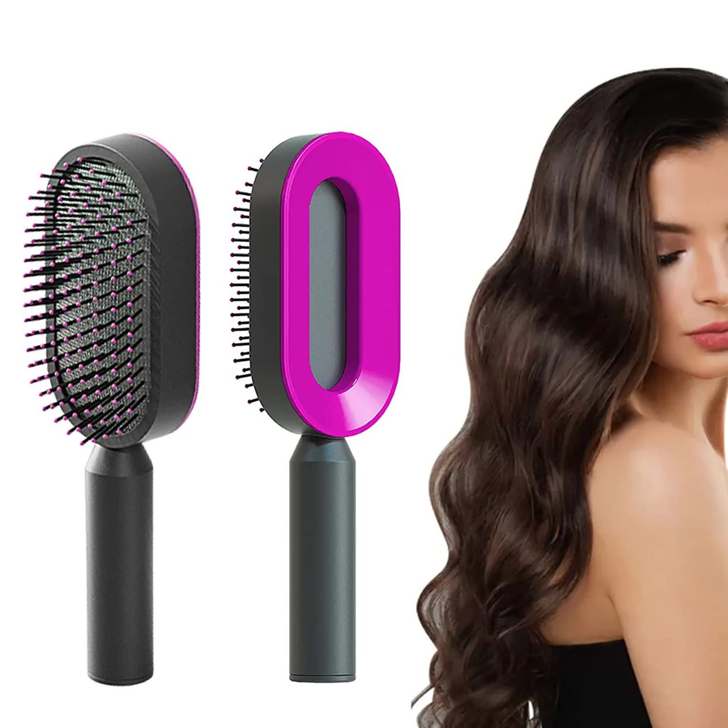 ZURU BUNCH® Stylish 3D Cushion Comb Massager For Hair, Air Cushion Special Comb For Women Long Curly Hair Comb, Portable & Anti-Static Hairbrush Cleaning Hairdressing Comb (Purple)