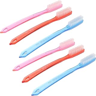 6pcs Manual Hard Bristles Toothbrush Extra Hard Firm Toothbrushes Huge Head Toothbrush Full Head Toothbrush for Cleaning Tooth Stain Tooth Whitening Teeth (random)