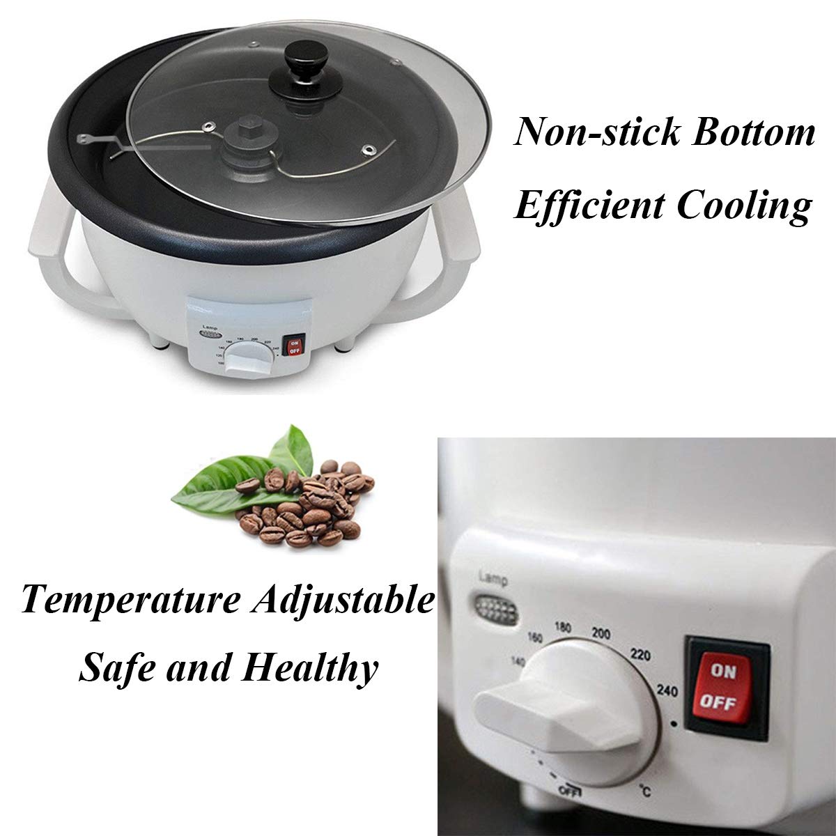 JIAN YA NA Household Coffee Roaster 110V Electric Home Coffee Roaster Household Coffee Bean Roasting Baking Machine