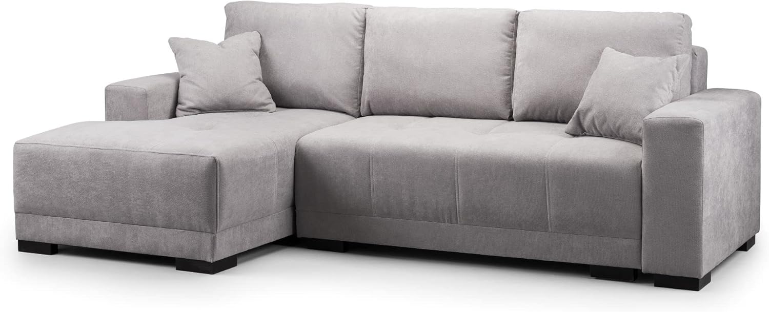 Honeypot Sofabed Cimiano Corner Sofa Bed with Storage Grey Fabric