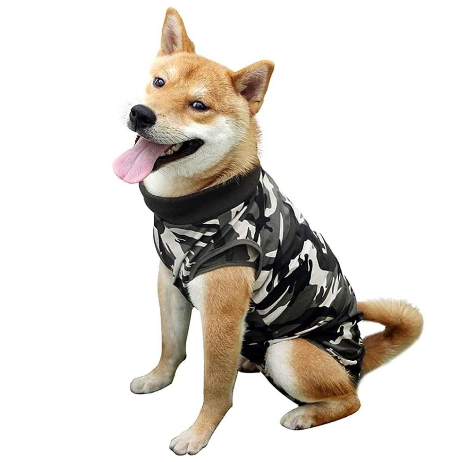 Kombinezon ratunkowy dla psa damski-lizacy pies Onesies rany Kombinezon ratunkowy dla psa męski-kombinezon regeneracyjny dla małych psów kobieta Spay-Vu01,Greencamouflage-XXXL