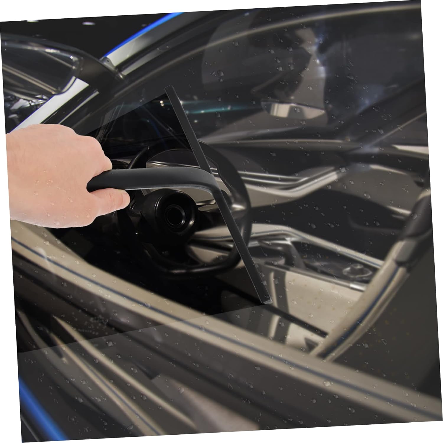 FRCOLOR 1Pc Window Wiper Cleaner Tool with Hook for Car Windshield and Bathroom Surfaces Compact Design for Easy Storage Comfortable Grip for Effortless Use