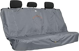Kurgo Dog Seat Cover, Car Bench Seat Covers for Pets, Dog Backseat Cover Protector, Water Resistant for Dogs, Contains Seat Anchors, Charcoal Grey, 63