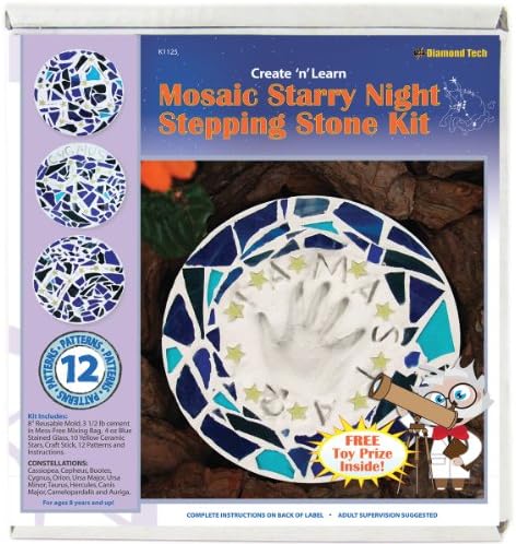 Diamond Tech Create N Learn Mosaic Stepping Stone Kit, Starry Night