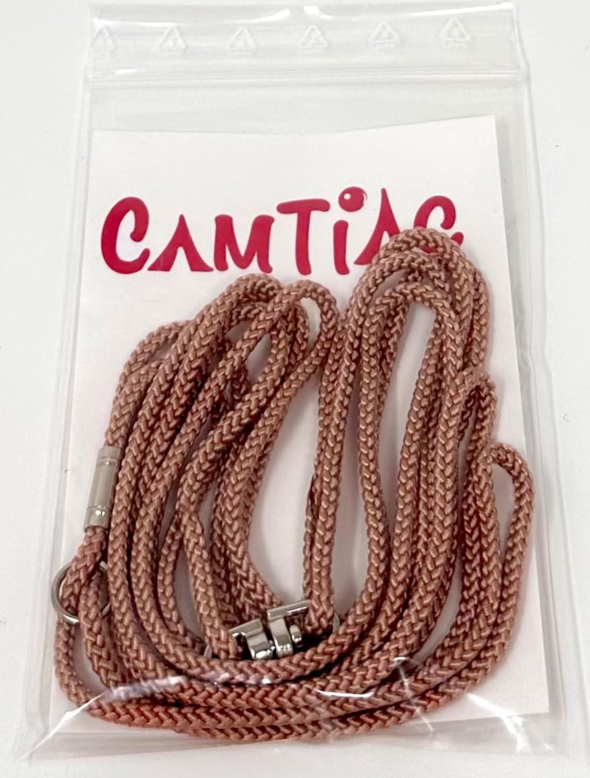 ShowLeine - Guinzaglio per esposizione di cani, in nylon, per cani di taglia piccola, media e grande, beige, 3 mm x 120 cm