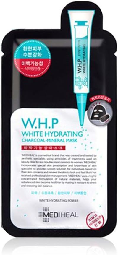 [Mediheal Cosmetic] W.H.P White Hydrating Charcoal Mineral Mask 0.85Oz/25Ml x 10ea
