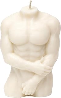 Body Candle – Skulptur Kerze aus Sojawachs – Körperform als Deko & Geschenk, vegan, handmade (Zeus creme)