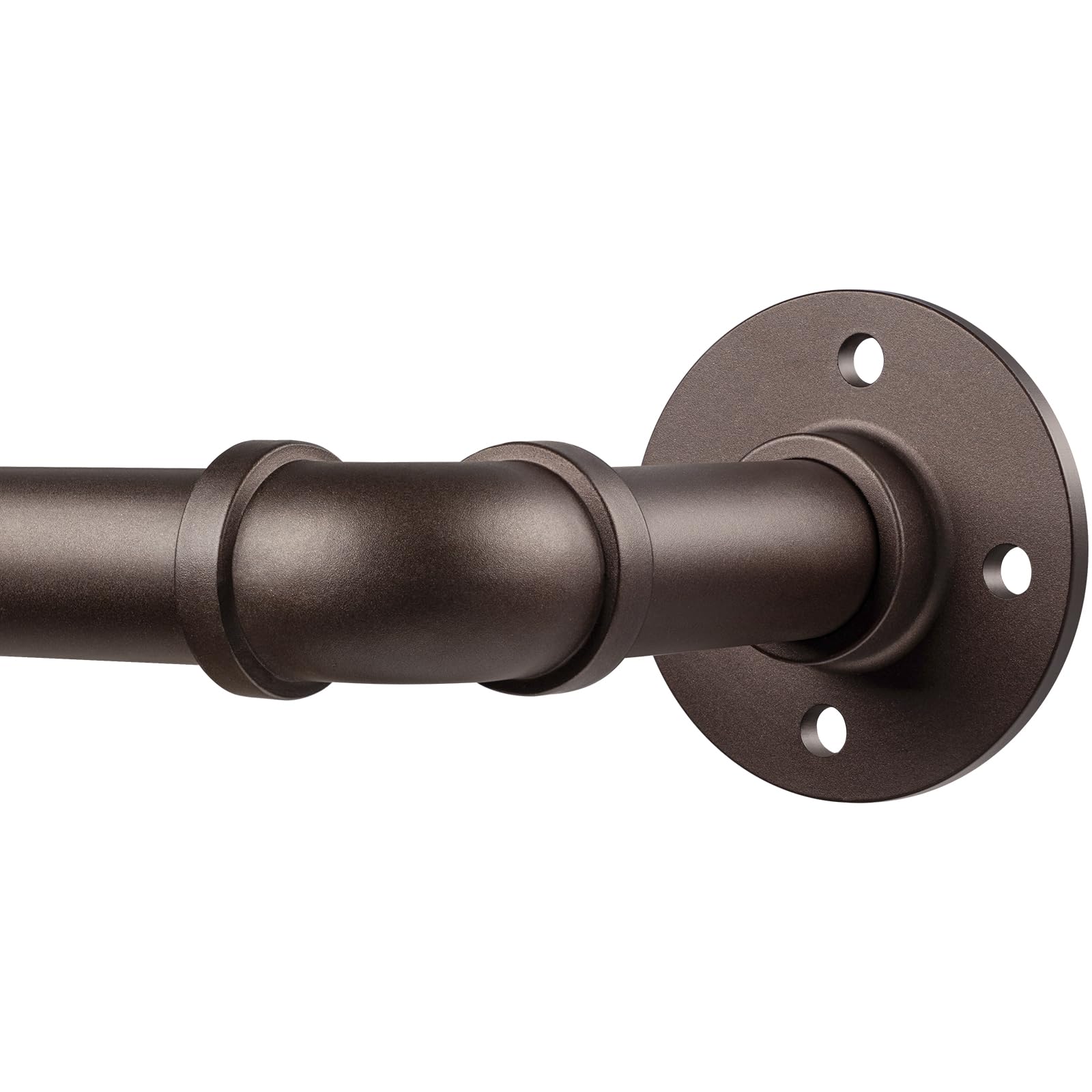 DEFYNEE Curtain Poles for Eyelet Curtains, 80-218cm Industrial Curtain Rods, 25mm Diameter Extendable Curtain Rails Indoor/Outdoor Curtain Rods for Bedroom, Living room, Office -Reddish Bronze