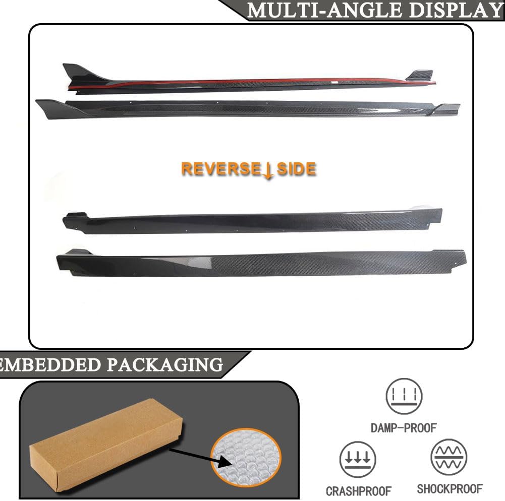 MCARCAR KIT Real Carbon Fiber Side Skirts for Lexus RC F Coupe 2Door 2015-2018 Under Door Rocker Panels Valance Extension Lip Factory Outlet