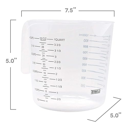 Miniatura 7 de Juego de 4 piezas de embudo (blanco) y 3 vasos medidores en plástico transparente con asas largas