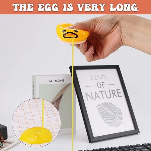 Miniatura 5 de FauKait Lindos juguetes redondos de succión y vómitos de yema de huevo perezoso de color amarillo juguetes de alivio de estrés con ventilación de