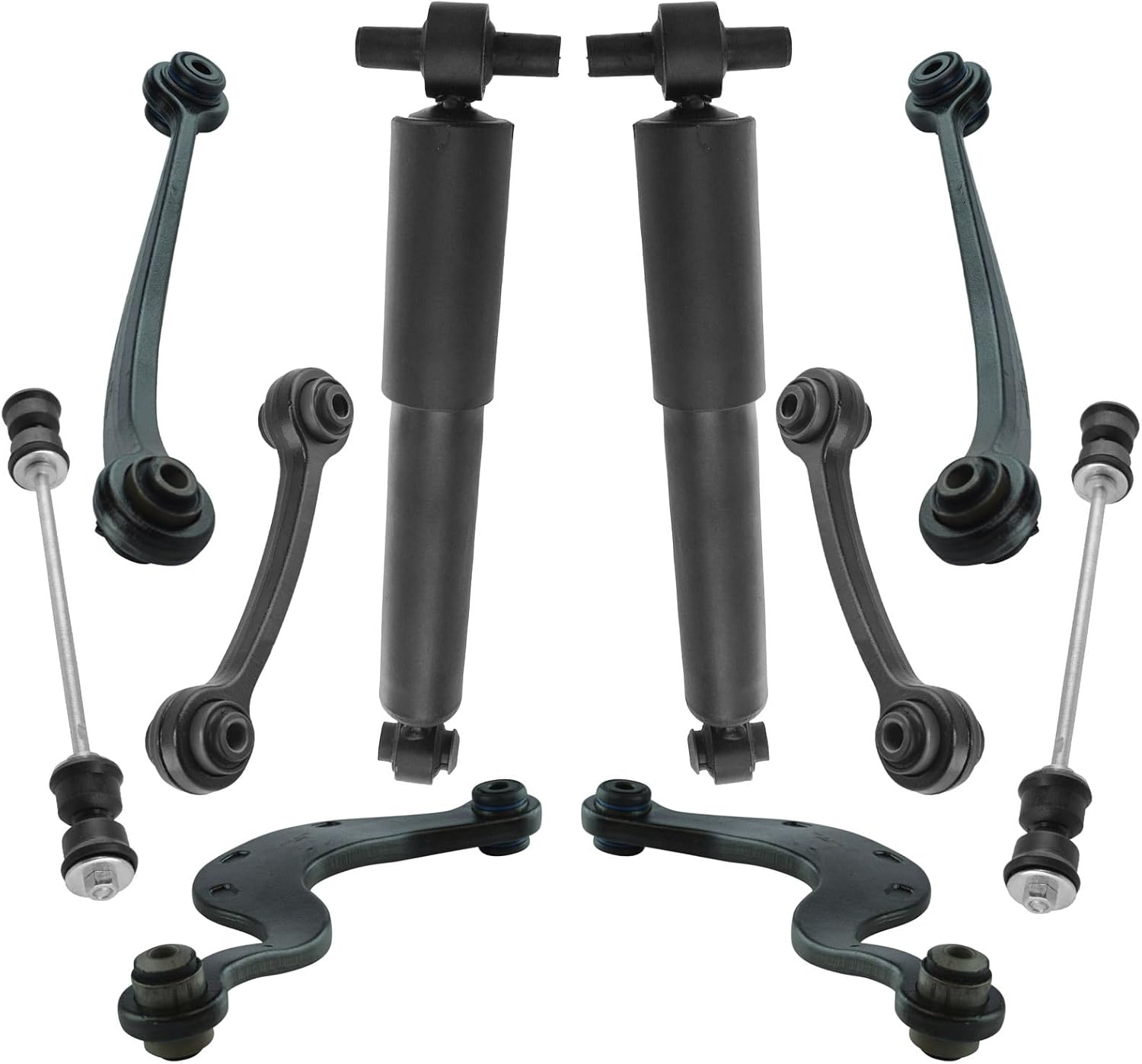 TRQ Rear Suspension Kit Control Arm Control Arm Link Shock Absorber Sway Bar Stabilizer Link Compatible with 08-17 Buick 09-17 Chevrolet 07-16 GMC 07-10 Saturn